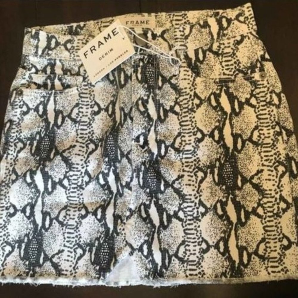 Frame Denim Python Mini Skirt Size 24 - Picture 5 of 9